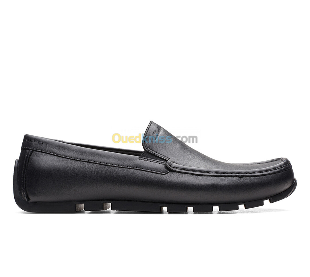 CLARKS Oswick Plain Black Leather