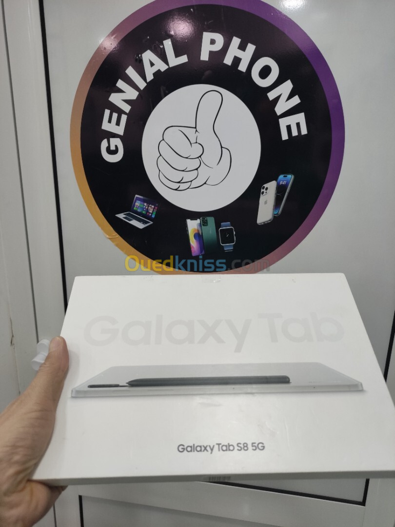 Samsung Tab S8 128/8 cellulaire 5G coffret 🇬🇧🇬🇧