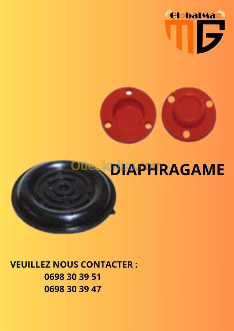 DIAPHAGRAM EN CAOUTCHOUC / silicone /  aluminium 