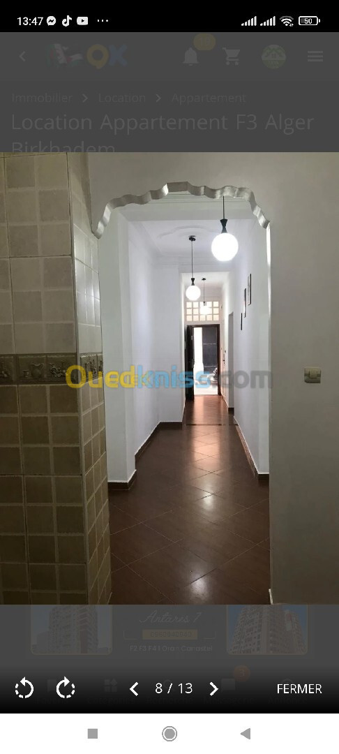 Location Appartement F3 Alger Birkhadem