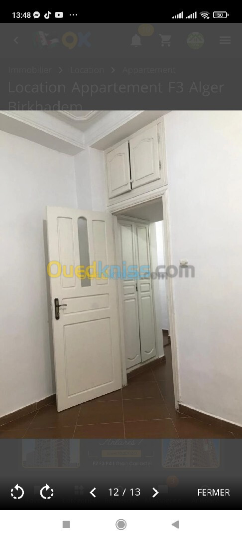 Location Appartement F3 Alger Birkhadem