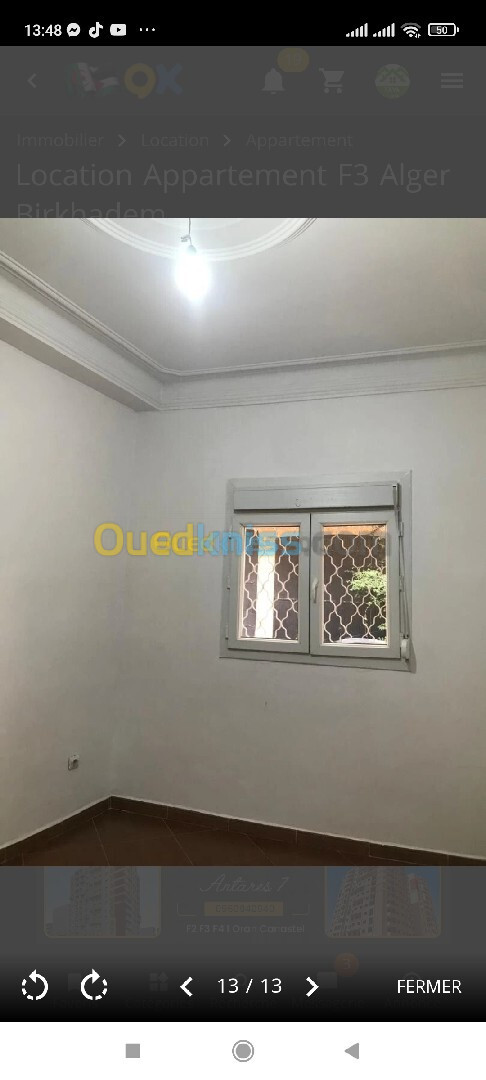 Location Appartement F3 Alger Birkhadem