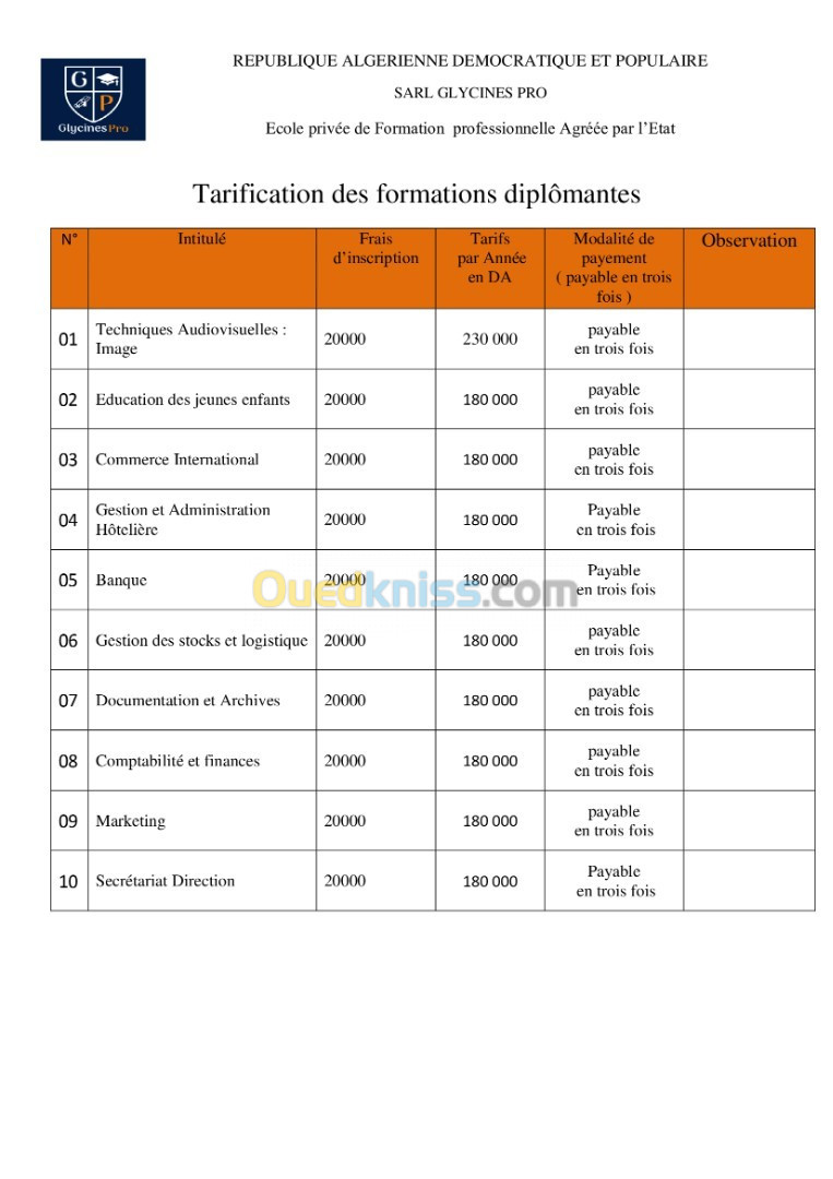 FORMATIONS QUALIFIANTES 