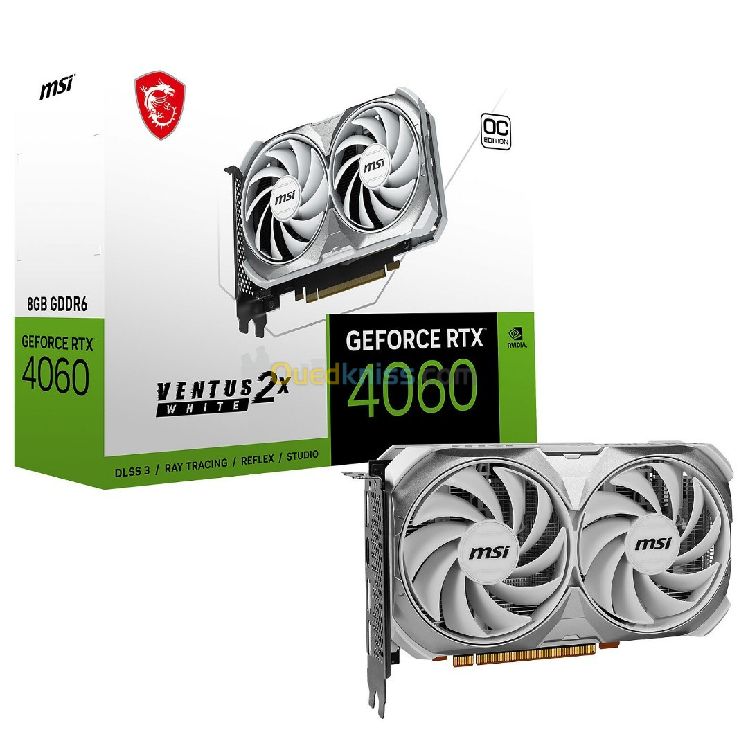 CARTE GRAPHIQUE MSI VENTUS RTX 4060 X2 8GB OC WHITE