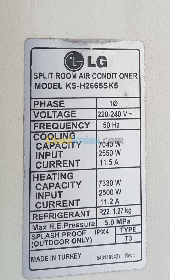 climatiseur lg 24000