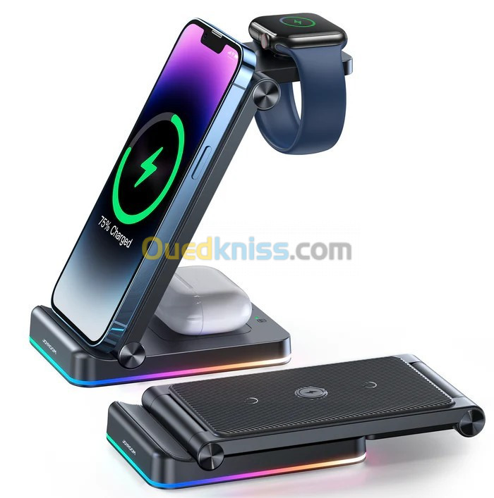 JR-WQN01 3-in-1 Foldable Wireless Charging Station