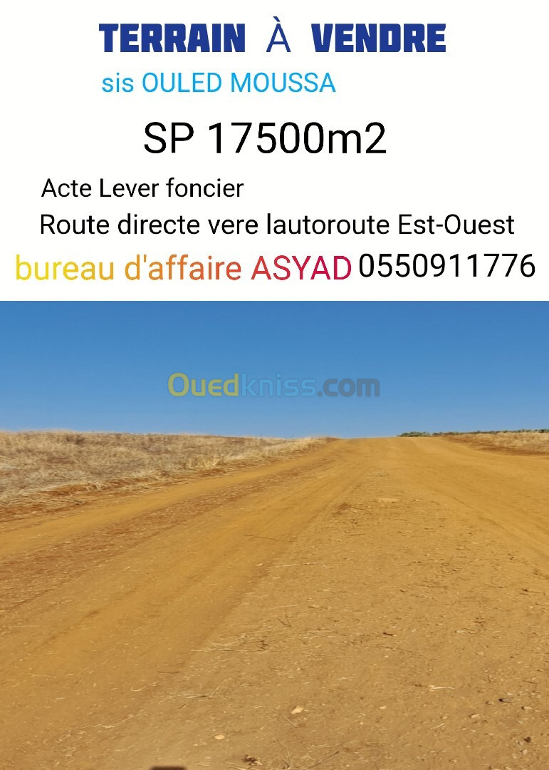 Vente Terrain Boumerdès Ouled moussa