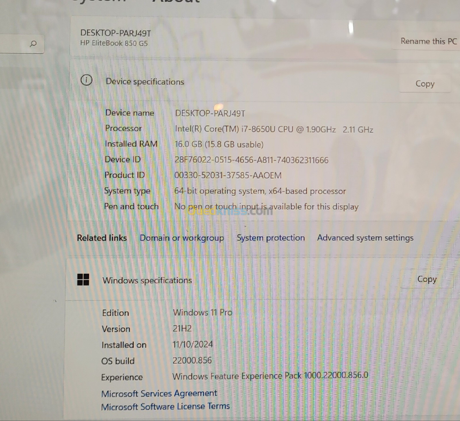  Hp Intel I7-8EME VPRO