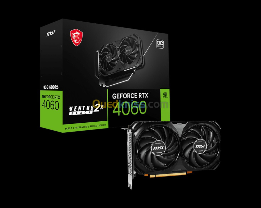 CARTE GRAPHIQUE MSI RTX 4060 VENTUS 2X OC 8GB BLACK 