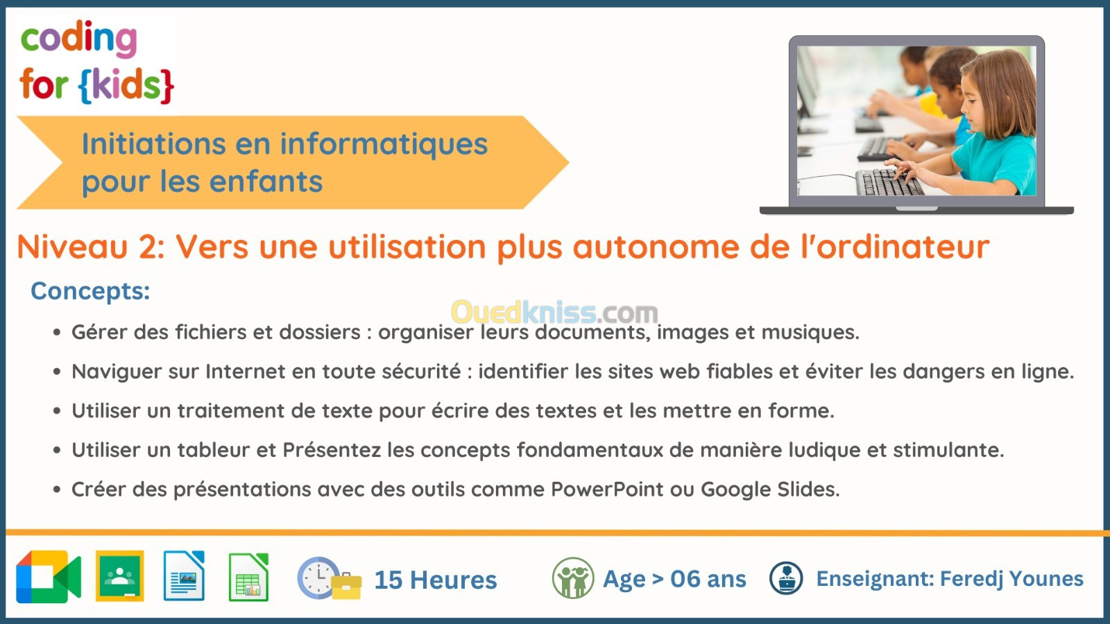 Initiations en informatique et Scratch pour enfants