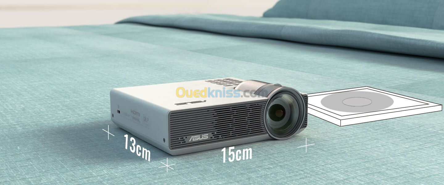 VIDEO PROJECTEUR ASUS P3B LED portable 800 Lumens WXGA (1280x800) batterie intégrée 12000 mAh