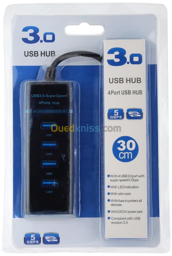 CABLE HUB USB 30 CM 3.0 4 PORTS   