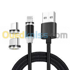 ADAPTATEUR MAGNETIC CABLE  3EN 1 LOUNA ET TYPE ET LIGHTNING  YESIDO CA11