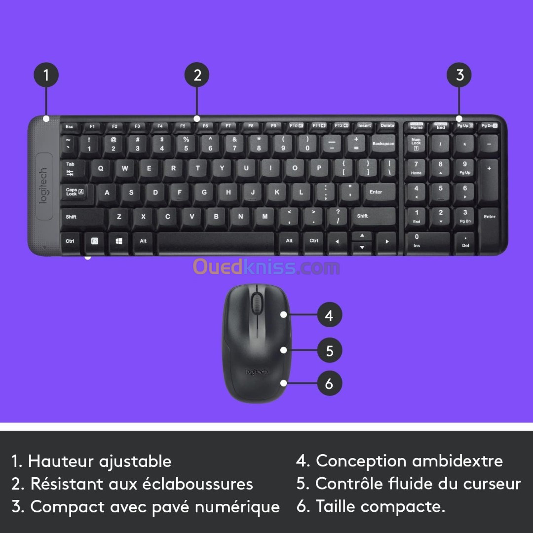 CLAVIER+SOURIS LOGITECH MK220