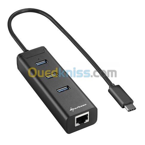 HUB TYPE-C  TO RG45 GIGABIT 10/100/1000 + 3 HUB USB 3.0 