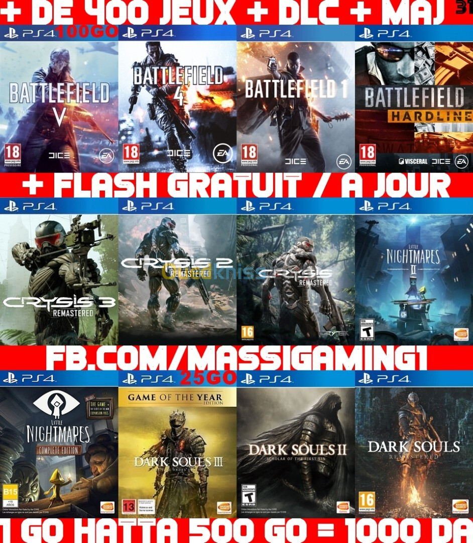 JEUX PS4 FLASHÉE 9.00 & 11.00 (+ FLASH GRATUIT + DLC + MISE A JOUR) --