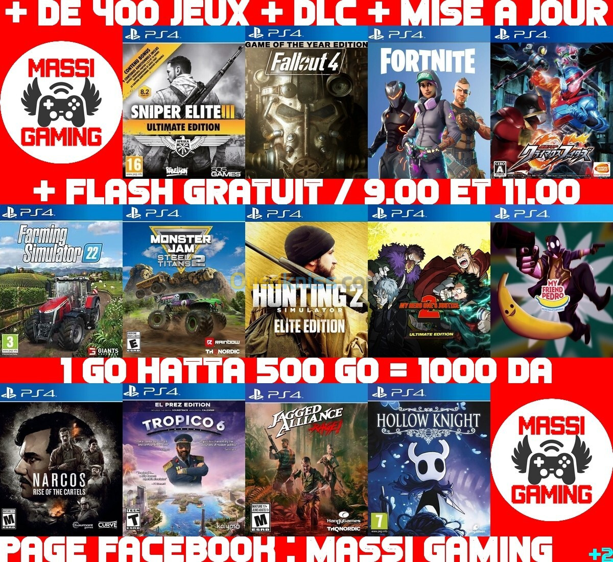 INSTALLATION JEUX PS4 FLASHÉE 9.00 & 11.00 (+ FLASH GRATUIT + DLC + MISE A JOUR) -