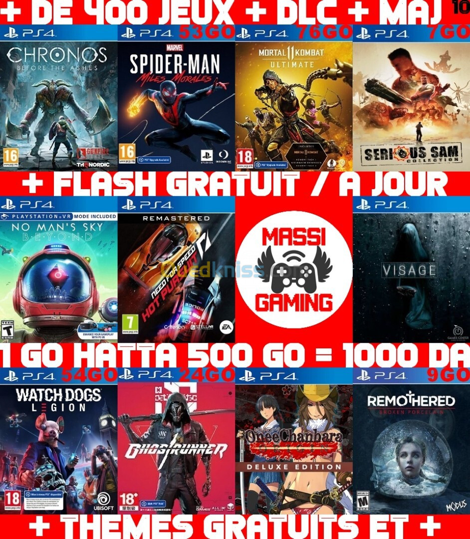 JEUX PS4 FLASHÉE 9.00 & 11.00 (+ FLASH GRATUIT + DLC + MISE A JOUR) --