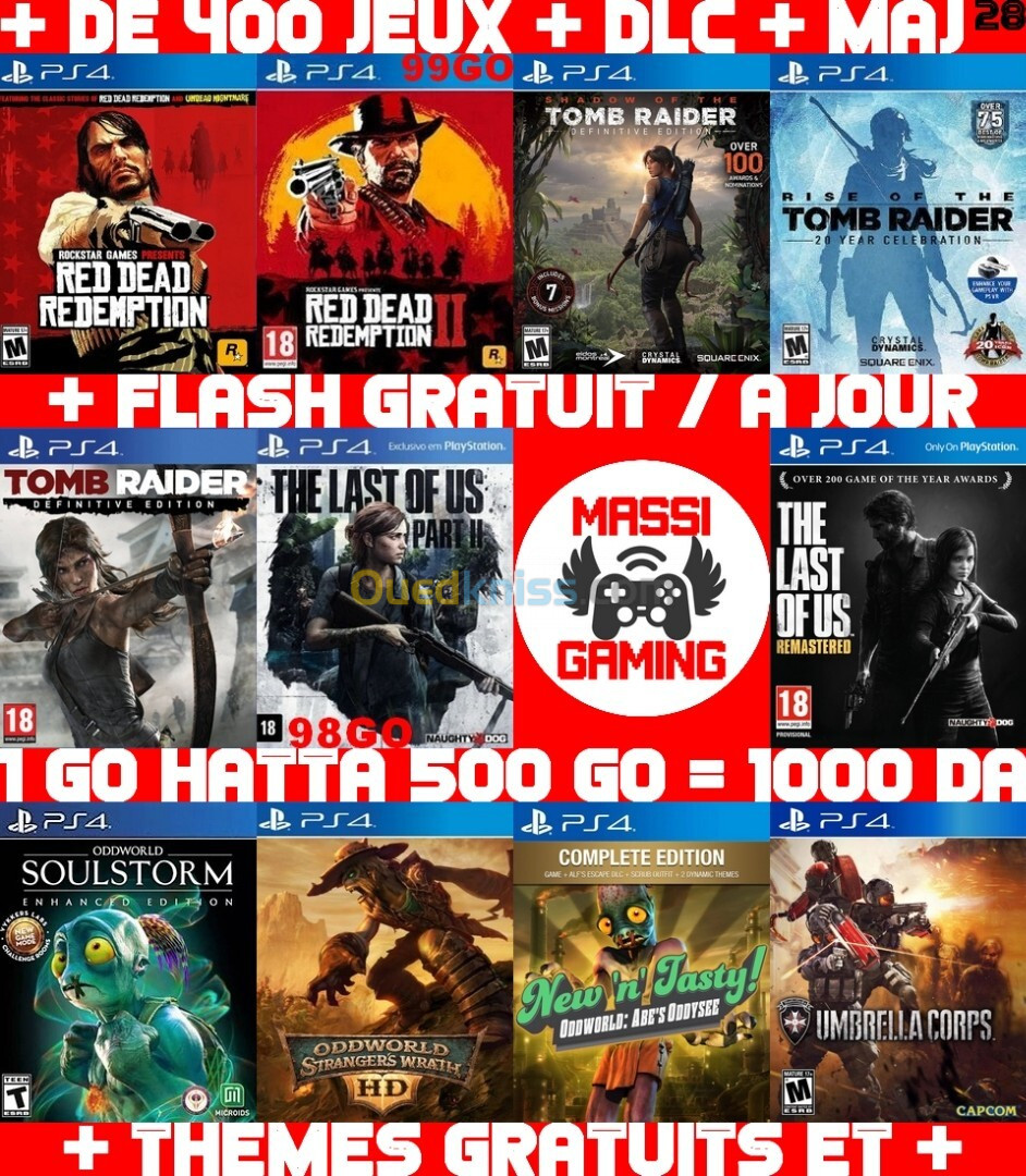 JEUX PS4 FLASHÉE 9.00 & 11.00 (+ FLASH GRATUIT + DLC + MISE A JOUR) --