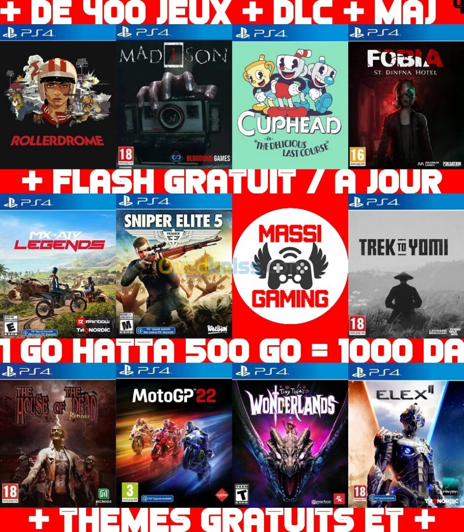 JEUX PS4 FLASHÉE 9.00 & 11.00 (+ FLASH GRATUIT + DLC + MISE A JOUR) --