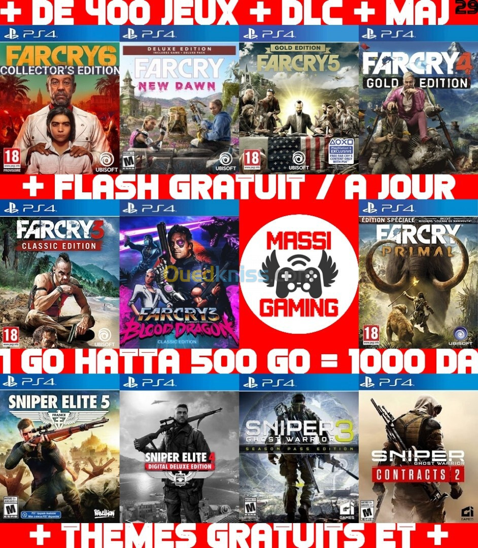 JEUX PS4 FLASHÉE 9.00 & 11.00 (+ FLASH GRATUIT + DLC + MISE A JOUR) --