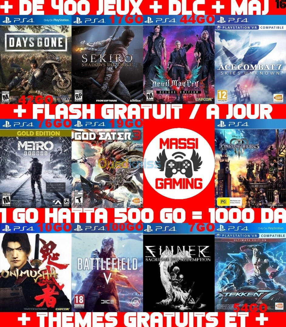 JEUX PS4 FLASHÉE 9.00 & 11.00 (+ FLASH GRATUIT + DLC + MISE A JOUR) --