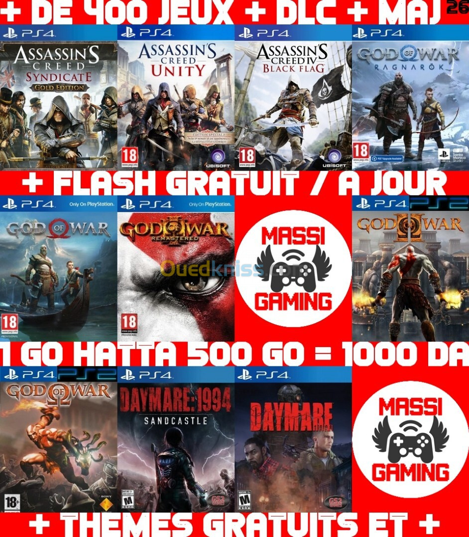 JEUX PS4 FLASHÉE 9.00 & 11.00 (+ FLASH GRATUIT + DLC + MISE A JOUR) --