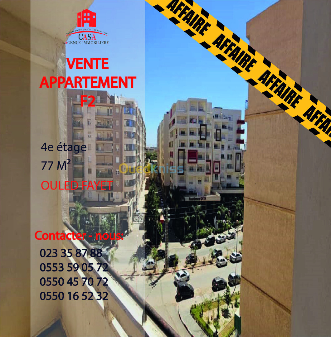 Vente Appartement F2 Alger Ouled fayet