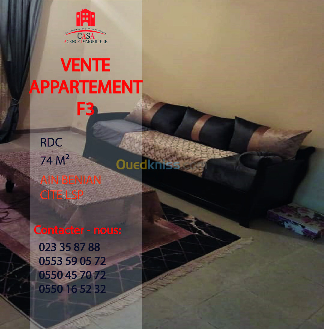 Vente Appartement F3 Alger Ain benian