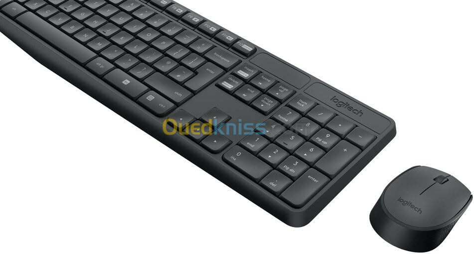 Combo Clavier et Souris Logitech MK235 Sans Fil pour Windows, Souris Optique