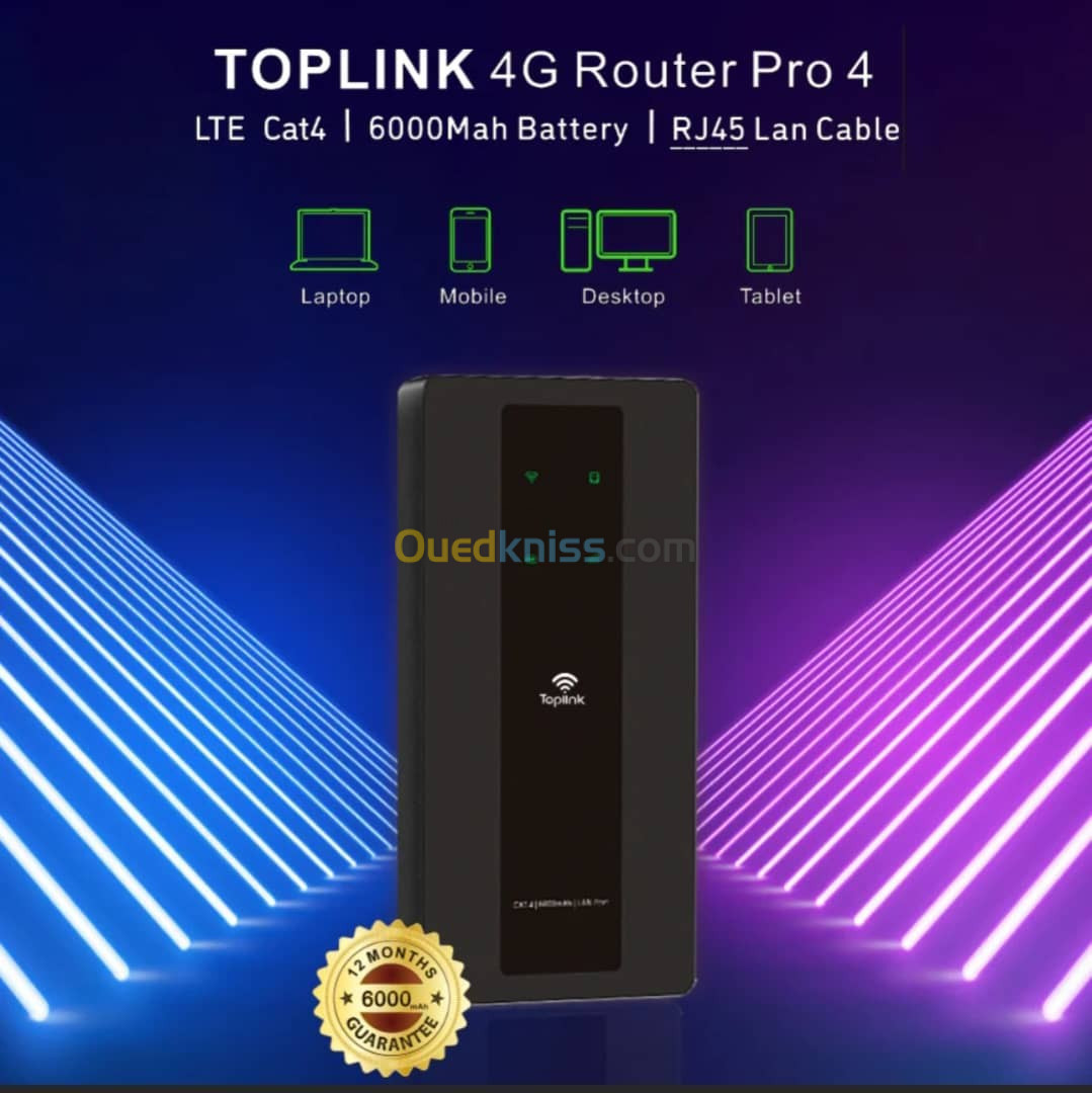 Modem 4G Toplink avec Batterie 6000