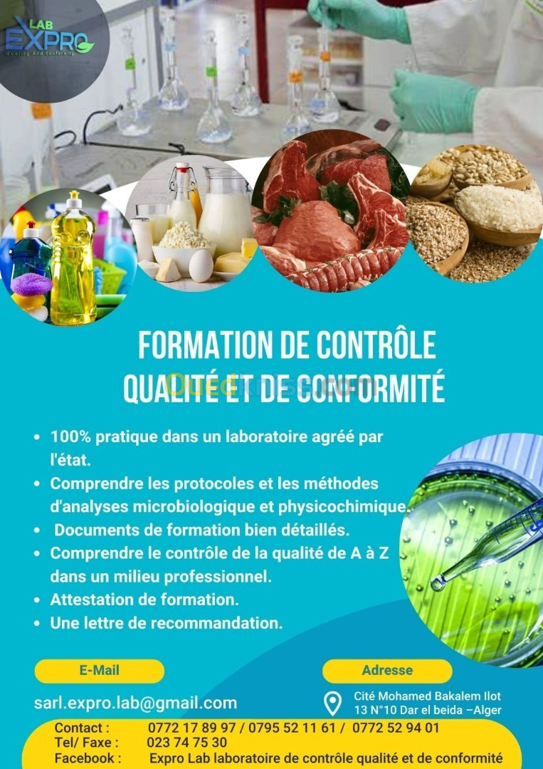 formations 100% pratique en techniques d'analyses physico-chimiques, microbiologiques