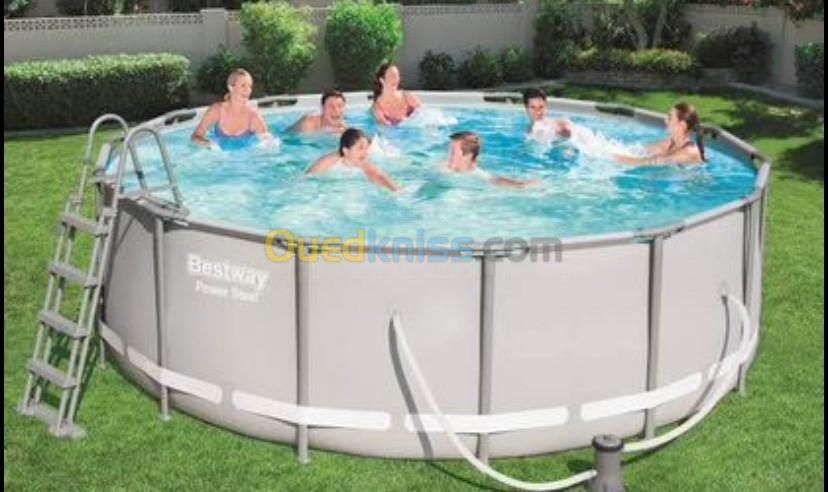 Piscine tubulaire ronde bestway steel pro 4,27m x 1,22m