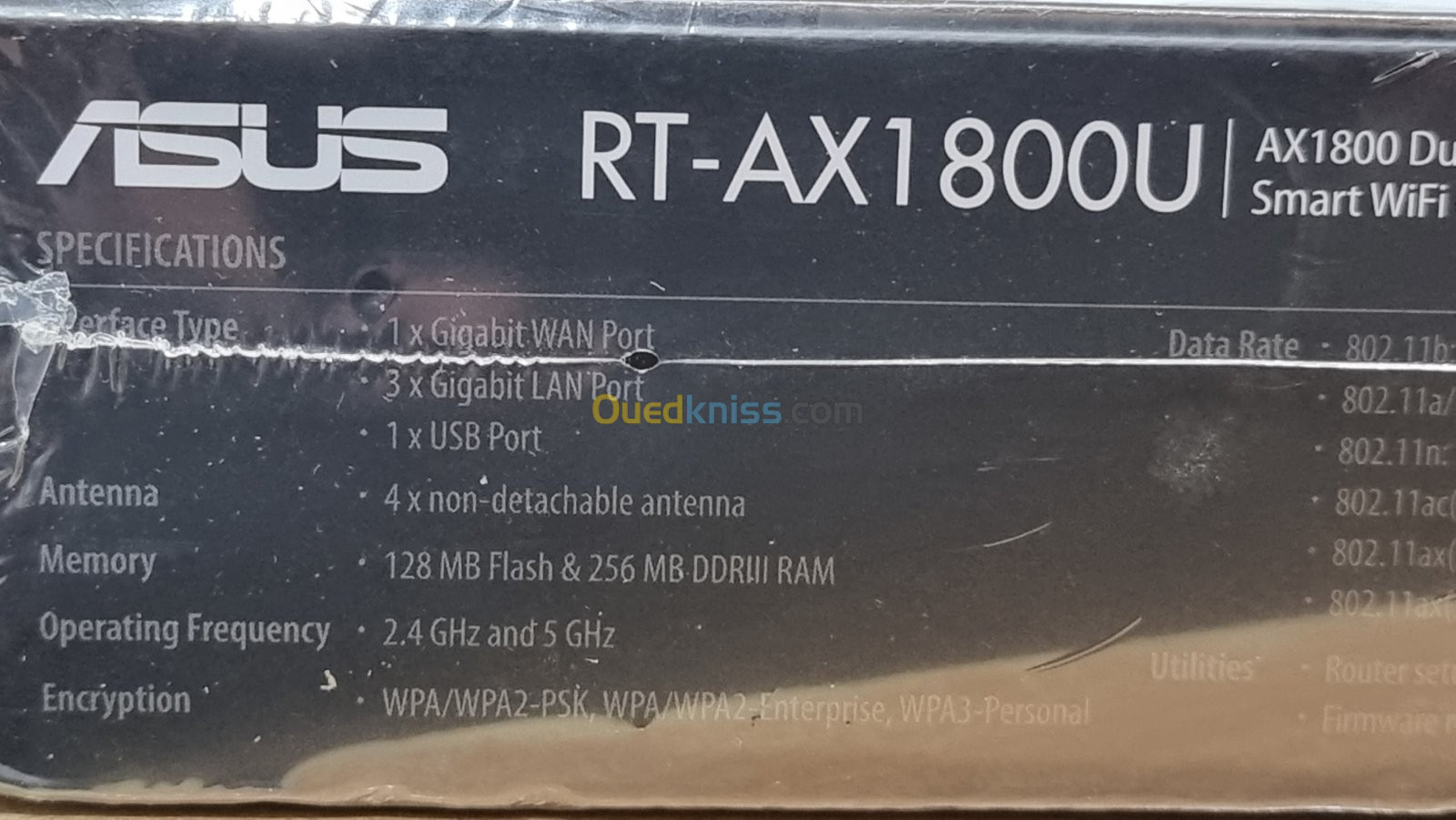Asus RT-AX1800U Routeur Wifi 6 AX 1800 MU-MIMO + ExRouteur Pour Box Fibre Optique FTTH Haut De Gamme