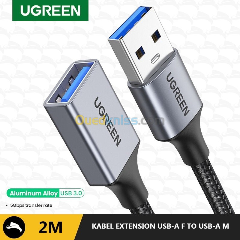 Cable USB 3.0 de 2m Rallonge Compatible avec Clé USB Manette de