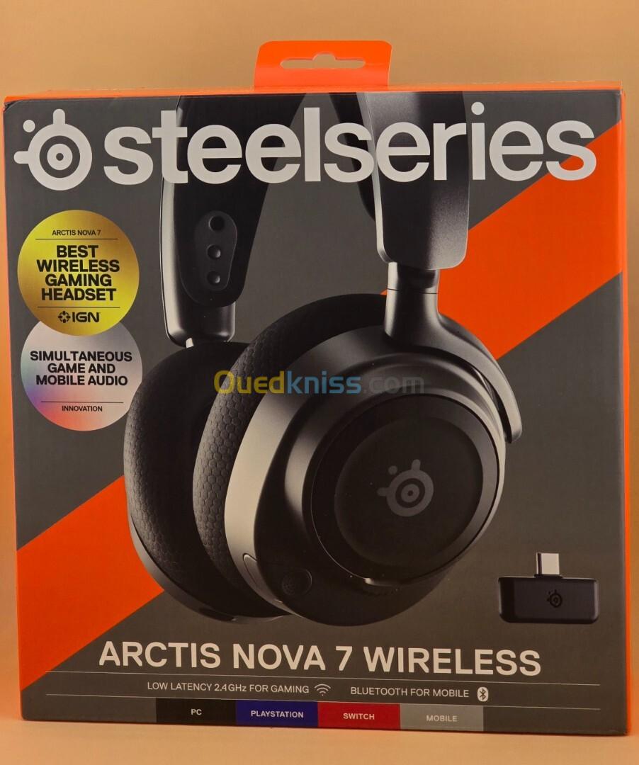 SteelSeries Arctis Nova 7 Casque gaming sans fil - Bluetooth/RF 2.4 GHz audio spatial  PC/PS ..