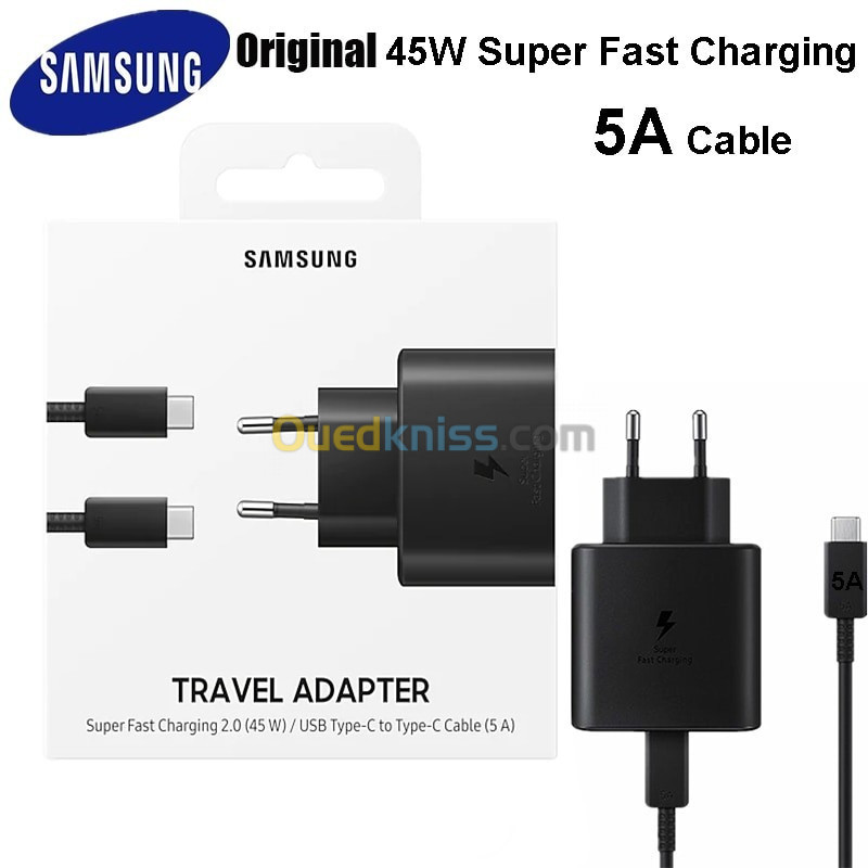 Chargeur secteur Samsung EP-TA845 ▻ Ultra Rapide 45W ▻ Noir