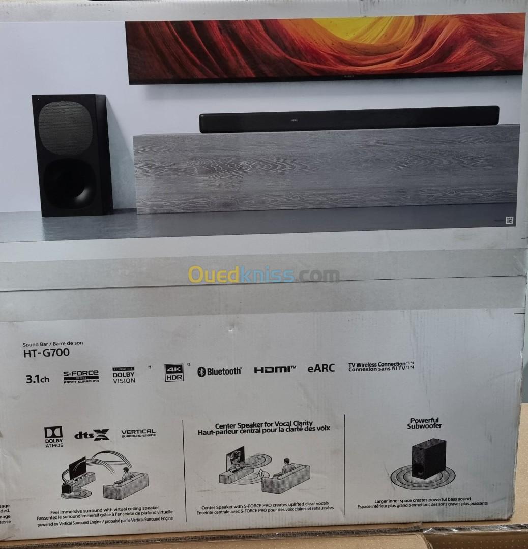 Sony HT-G700 Barre de Son TV 3.1 canaux Dolby Atmos / DTS:X Bluetooth + Caisson de Basses sans Fil