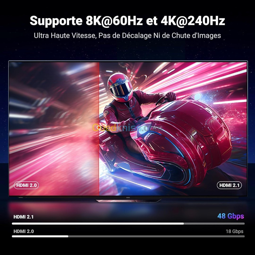 UGREEN Câble HDMI 2.1 Certifié 4K 120Hz 48Gbps Dynamic HDR Dolby Vision Dolby Atmos HDCP eARC PS5 2m