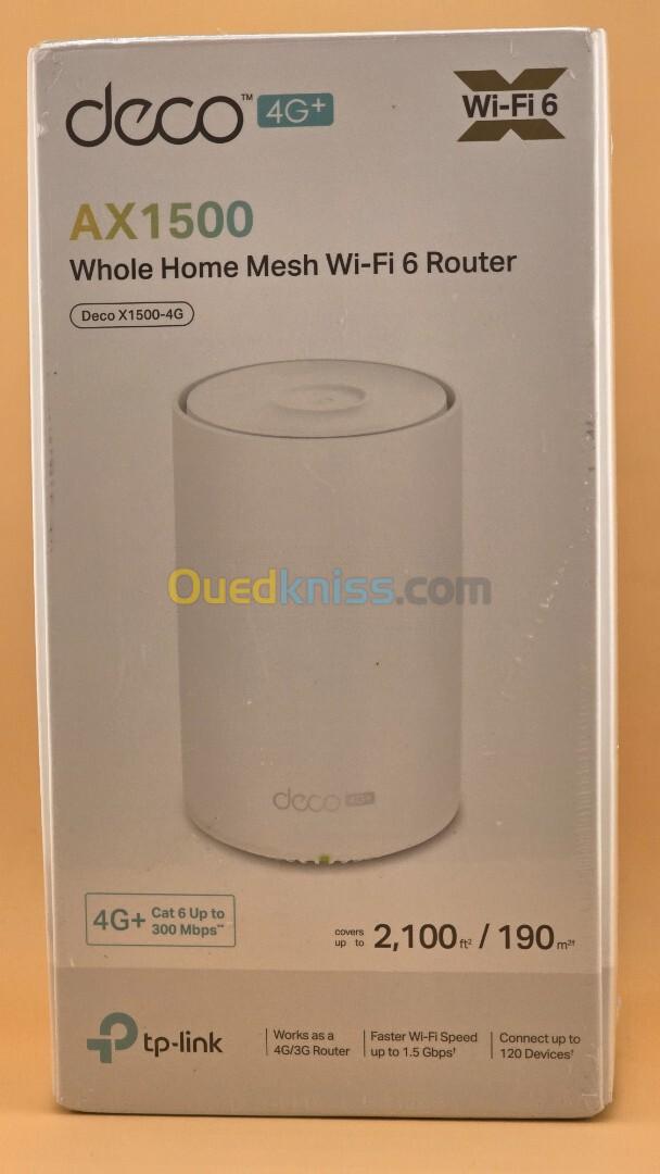 TP-Link Deco X1500-4G  Modem/Routeur 4G+  Cat. 6 LTE  Wi-Fi AX1500 + 3 ports LAN/WAN 1000