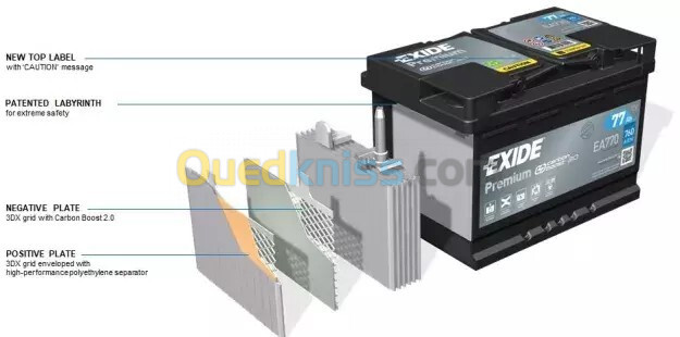 Batterie EXIDE 70ah 760 a(en) efb