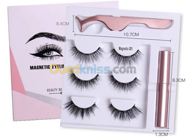 Faux cils magnétiques avec eyeliner magnétique étanche, imper 3paires n5