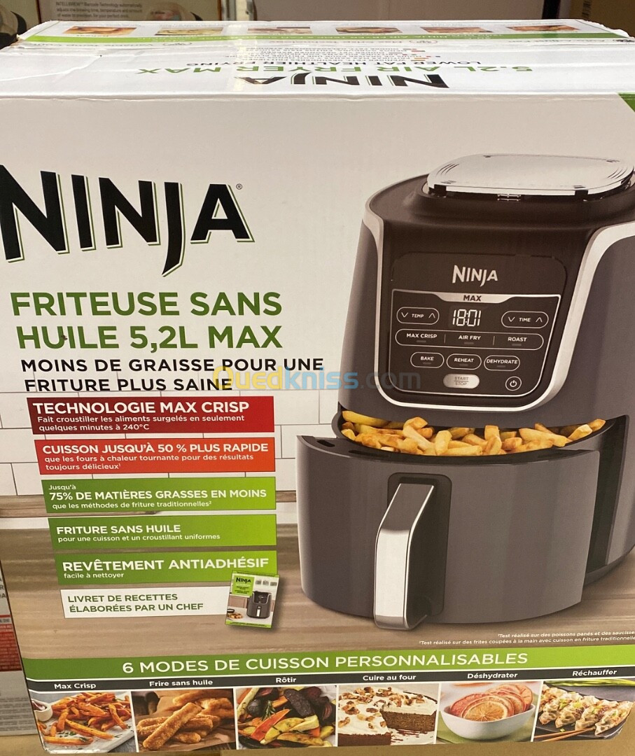 AIR FRYER FRITEUSE SANS HUILE 5,2L MAX NINJA FR *PRIX CHOC 36.500* 