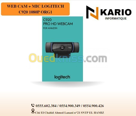 WEB CAM + MIC LOGITECH C920 1080P ORG1