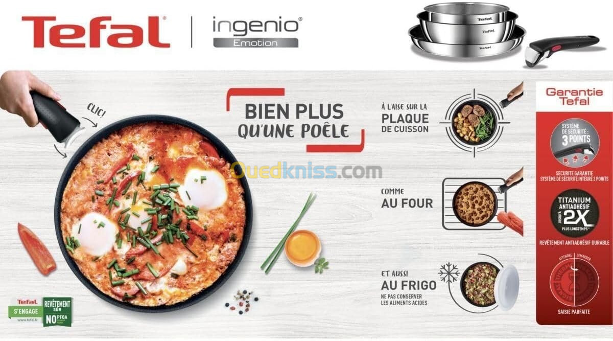 Casserolerie Tefal Ingenio Emotion Batterie de cuisine 10 pieces L897S104