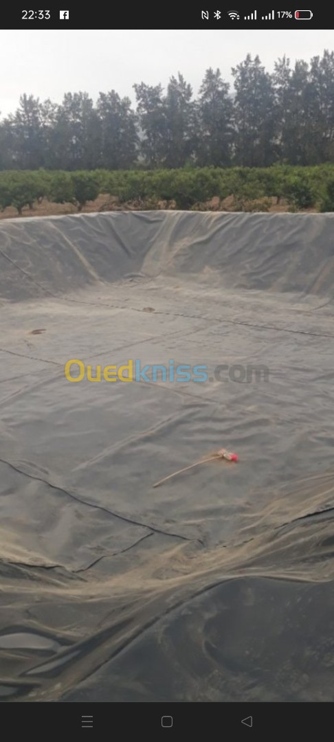 Réalisation des bassins geomembrane