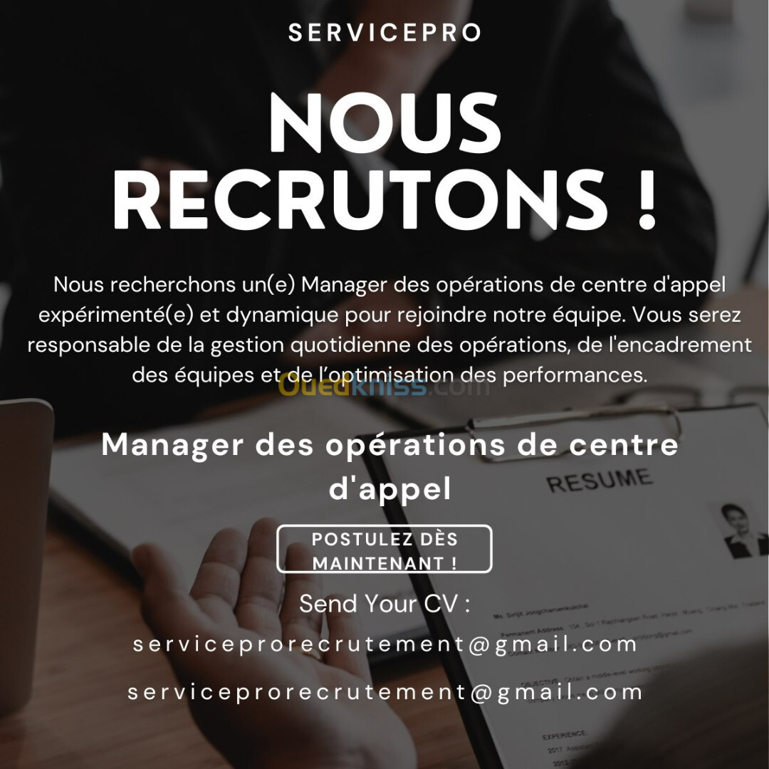 responsable du centre d'appels