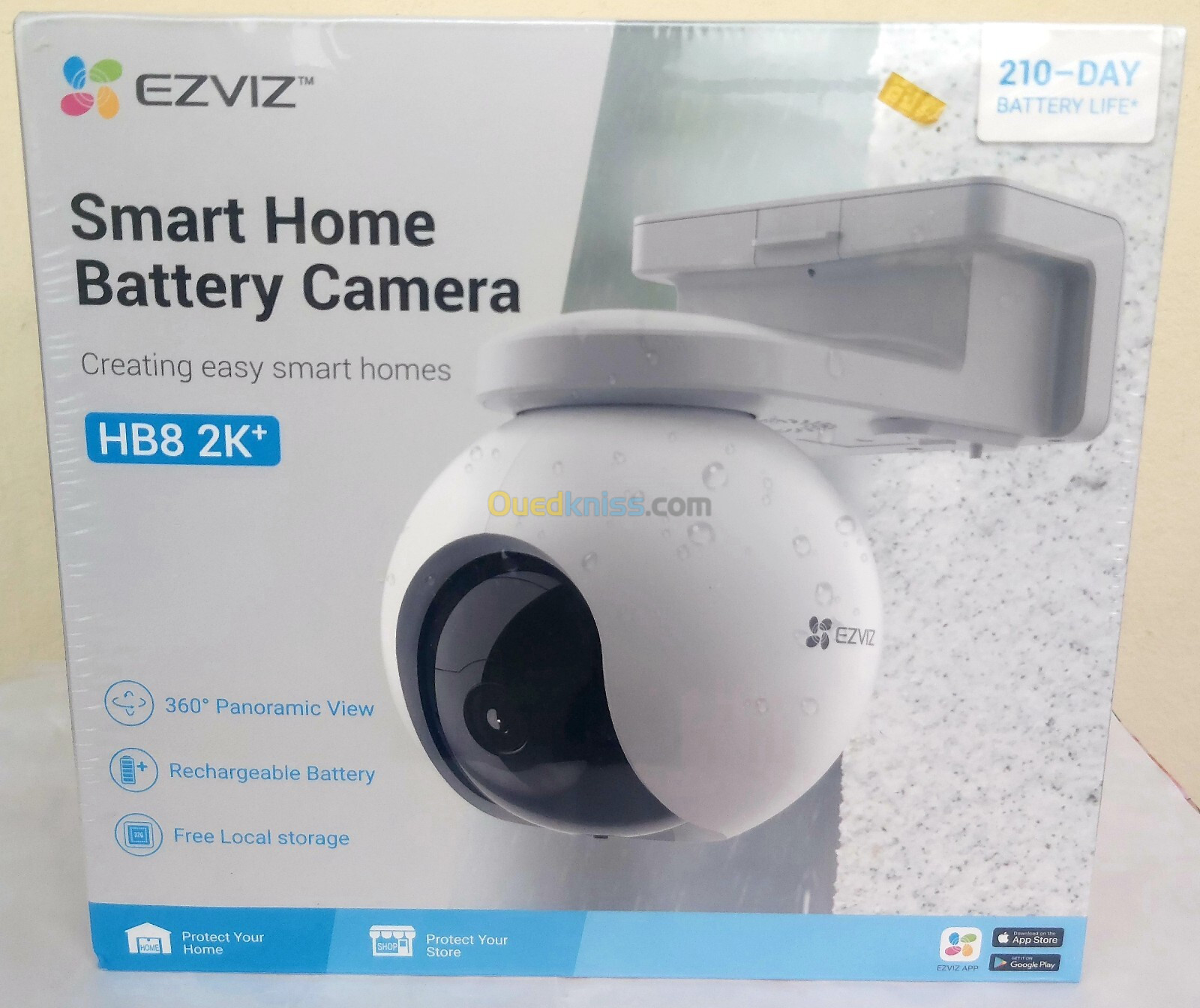 Camera De Surveillance EZVIZ HB8 2K+rotative WiFi sur batterie 4MP avec vision de nuit en couleur   