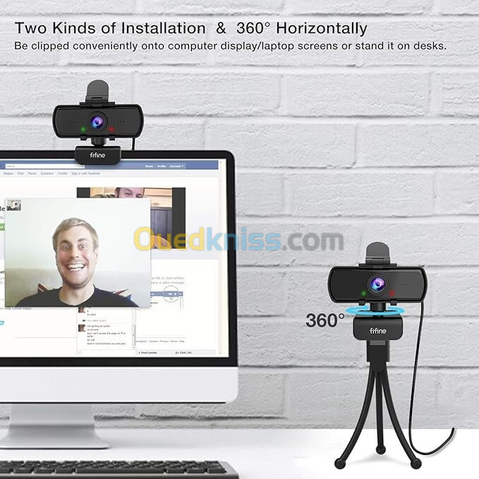 FIFINE K420 Webcam Full HD 1440p (2k) avec Microphone web cam