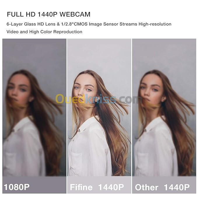 FIFINE K420 Webcam Full HD 1440p (2k) avec Microphone web cam